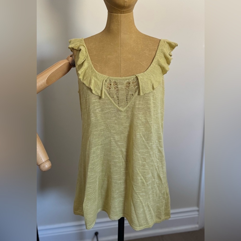 BANANA REPUBLIC Mustard Yellow Linen/Rayon Knit Top (M)